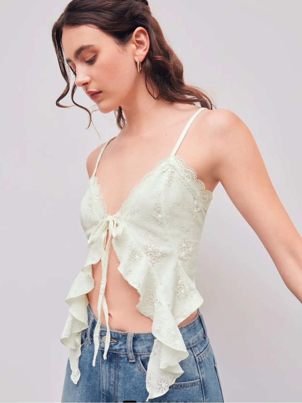 CIDER - Ruffled Tie-Front Cami Top - Picture 4 of 6